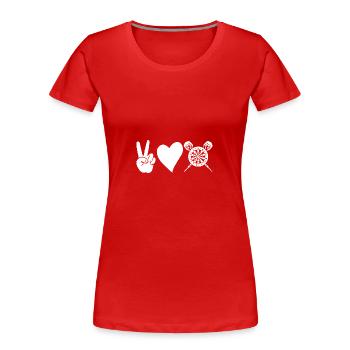 Joueur de fléchettes Fléchettes - T-shirt bio Premium Femme - rouge - Devant - Mia (176cm)