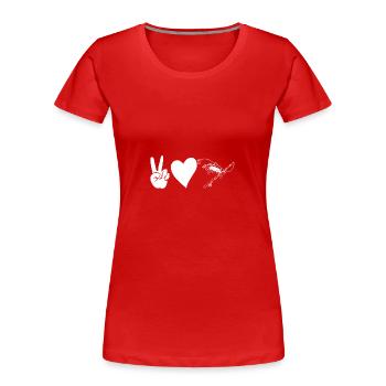 Pêche à la ligne - T-shirt bio Premium Femme - rouge - Devant - Mia (176cm)