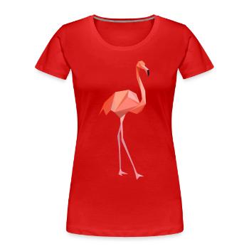 Flamingo Sommer Süß Geschenk - Frauen Premium Bio T-Shirt - Rot - Vorne - Mia (176cm)