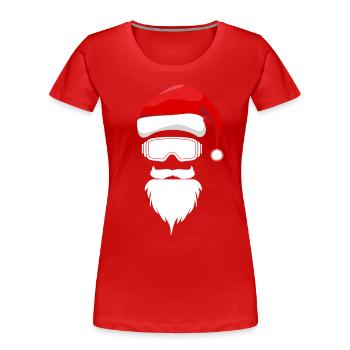 Santa Claus mit Skibrille - Weihnachten Christmas - Frauen Premium Bio T-Shirt - Rot - Vorne - Mia (176cm)
