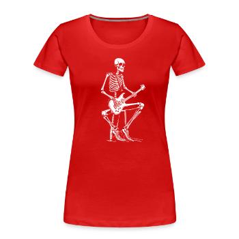 Guitar Electric Guitar Skeleton Guitarist Band Musician - Women's Premium Organic T-Shirt - red - Front - Mia (176cm)