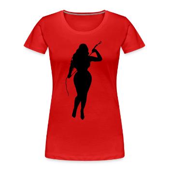 curvy domina silhouette - Frauen Premium Bio T-Shirt - Rot - Vorne - Mia (176cm)