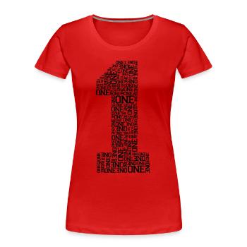 Number One (Typography) - Women's Premium Organic T-Shirt - red - Front - Mia (176cm)