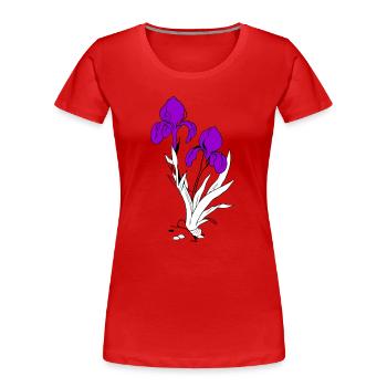 Lilie - Frauen Premium Bio T-Shirt - Rot - Vorne - Mia (176cm)
