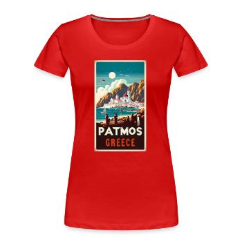 Patmos Greece vintage holiday design - Women's Premium Organic T-Shirt - red - Front - Mia (176cm)