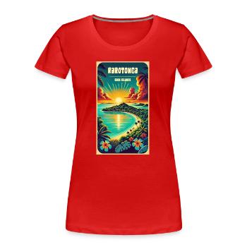 Parotonga Cook Islands Vintage Sonne - Frauen Premium Bio T-Shirt - Rot - Vorne - Mia (176cm)