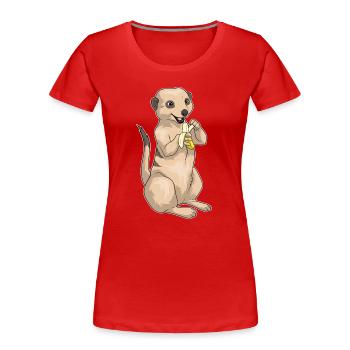 Suricate Banane - T-shirt bio Premium Femme - rouge - Devant - Mia (176cm)