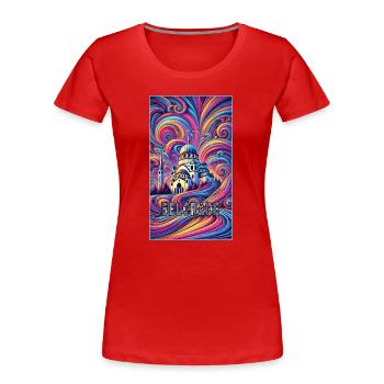 Conception panoramique de Belgrade, Serbie - T-shirt bio Premium Femme - rouge - Devant - Mia (176cm)