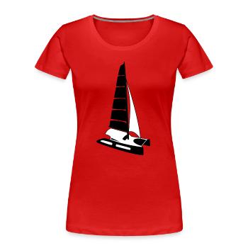 Catamaran design by Nicolas POITEVIN - T-shirt bio Premium Femme - rouge - Devant - Mia (176cm)