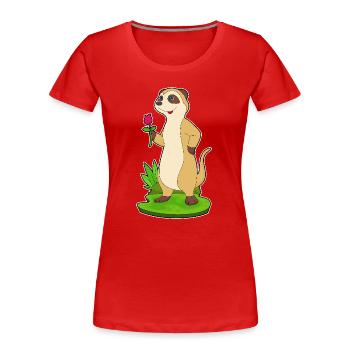 Rose de suricate - T-shirt bio Premium Femme - rouge - Devant - Mia (176cm)