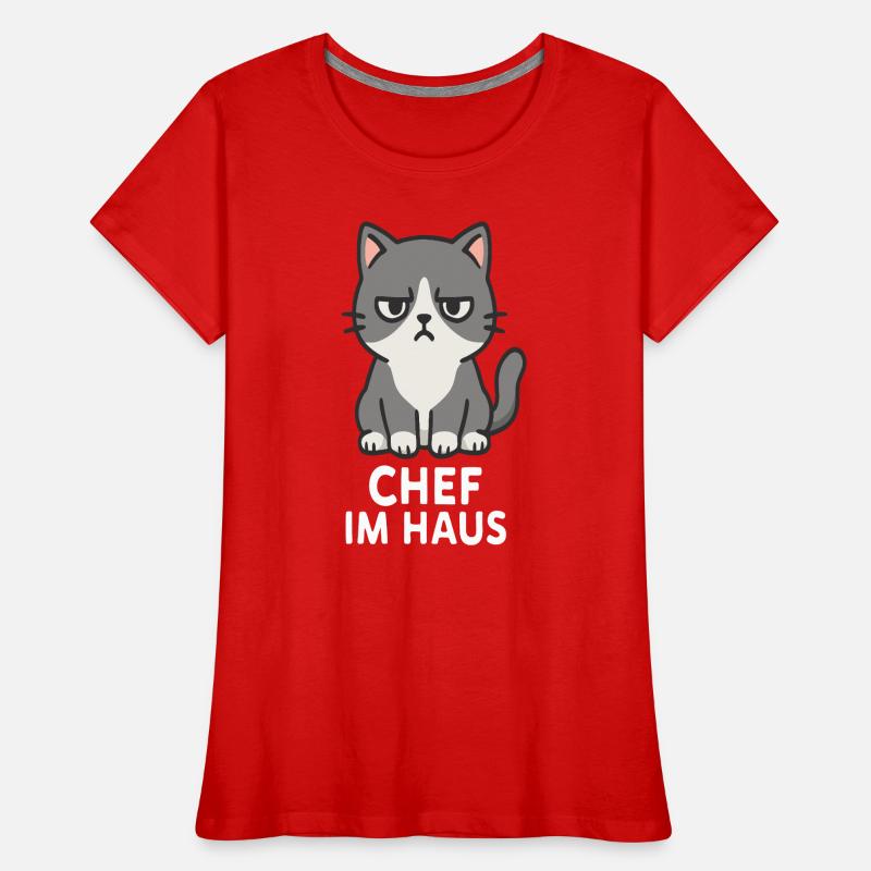 Cat with grumpy expression Women's Premium Organic T-Shirt