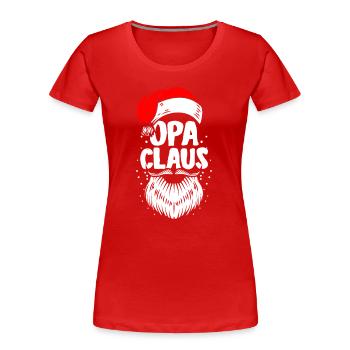 Noël Père Noël Grand-père Noël - T-shirt bio Premium Femme - rouge - Devant - Mia (176cm)
