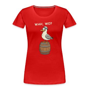Drunk Seagull - Women's Premium Organic T-Shirt - red - Front - Mia (176cm)
