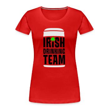 irish drinking team - Frauen Premium Bio T-Shirt - Rot - Vorne - Mia (176cm)
