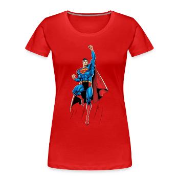 Superman Up and Away - T-shirt bio Premium Femme - rouge - Devant - Mia (176cm)
