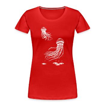 Méduses - Animaux marins - Mediteran - T-shirt bio Premium Femme - rouge - Devant - Mia (176cm)