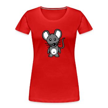 Mouse - Women's Premium Organic T-Shirt - red - Front - Mia (176cm)