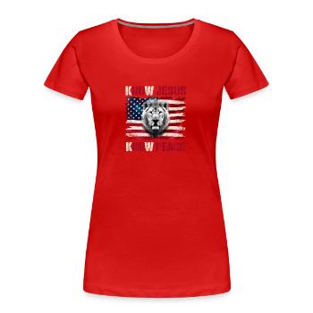 Connaître Jésus Connaître la Paix, Jésus Chrétien Bible - T-shirt bio Premium Femme - rouge - Devant - Mia (176cm)
