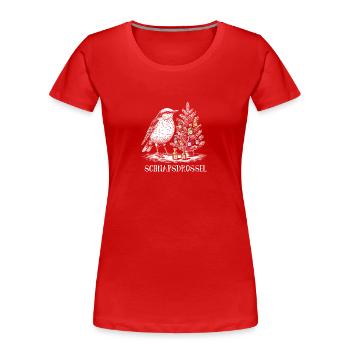 Schnaps Drossel Vogel Weihnachten - Frauen Premium Bio T-Shirt - Rot - Vorne - Mia (176cm)