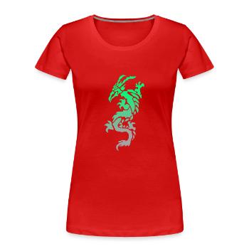 tribal dragon - Women's Premium Organic T-Shirt - red - Front - Mia (176cm)