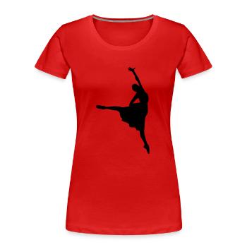 Vektor Ballett Tänzer Silhouette - Frauen Premium Bio T-Shirt - Rot - Vorne - Mia (176cm)