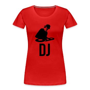 DJ - Frauen Premium Bio T-Shirt - Rot - Vorne - Mia (176cm)