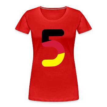 Euro 2012 Allemagne nationale numéro de l'équipe - T-shirt bio Premium Femme - rouge - Devant - Mia (176cm)