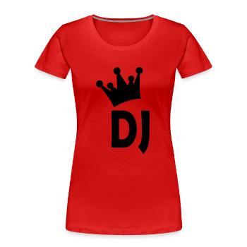 dj - Women's Premium Organic T-Shirt - red - Front - Mia (176cm)