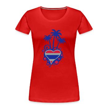 Conception de palmiers (Coeur thaïlandais) - T-shirt bio Premium Femme - rouge - Devant - Mia (176cm)