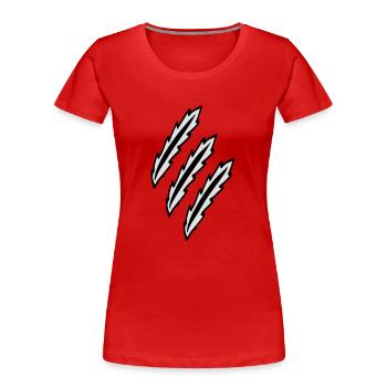 kratzen - Frauen Premium Bio T-Shirt - Rot - Vorne - Mia (176cm)