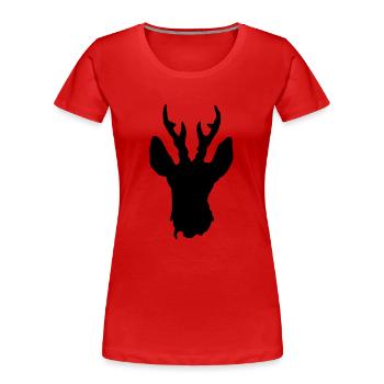 Rehbock - Deer - Frauen Premium Bio T-Shirt - Rot - Vorne - Mia (176cm)