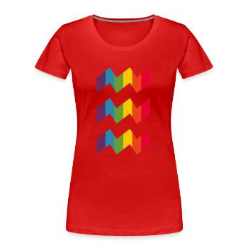 Eindhoven Rainbow - LGBTQ - Vibes - 2021 - T-shirt bio Premium Femme - rouge - Devant - Mia (176cm)