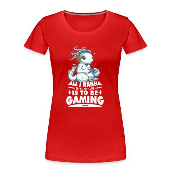Jeu - T-shirt bio Premium Femme - rouge - Devant - Mia (176cm)