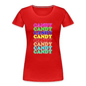 Bonbon - T-shirt bio Premium Femme - rouge - Devant - Mia (176cm)