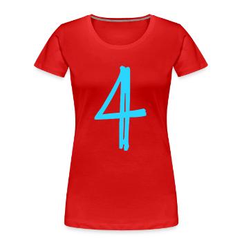 4 JAHRE. 4-jähriges Jubiläum. GEBURTSTAG 4 JAHRE. GEBURTSTAG - Frauen Premium Bio T-Shirt - Rot - Vorne - Mia (176cm)