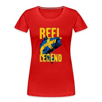 ANGELN SCHWEDEN ANGLER FISCHEN REEL LEGEND - Frauen Premium Bio T-Shirt - Rot - Vorne - Mia (176cm)