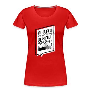 carpenter tshirts americas union carpenter - Frauen Premium Bio T-Shirt - Rot - Vorne - Mia (176cm)
