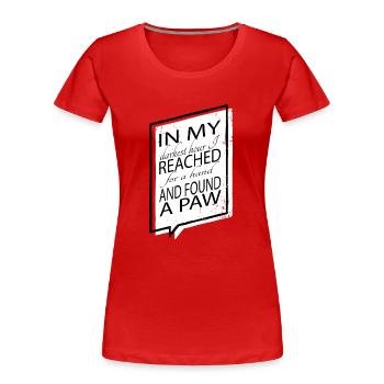 Protection de l’environnement Conservation de la nature Cruauté envers les animaux - T-shirt bio Premium Femme - rouge - Devant - Mia (176cm)
