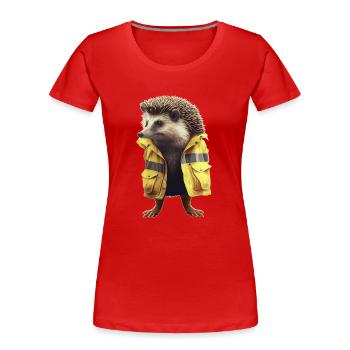 Igelsterben muss nicht sein - Frauen Premium Bio T-Shirt - Rot - Vorne - Mia (176cm)
