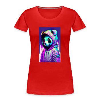 ŒUVRE Panda Gangsta - T-shirt bio Premium Femme - rouge - Devant - Mia (176cm)