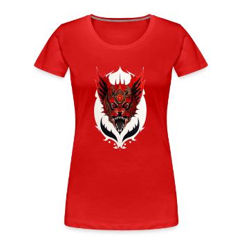 Tête de dragon - T-shirt bio Premium Femme - rouge - Devant - Mia (176cm)