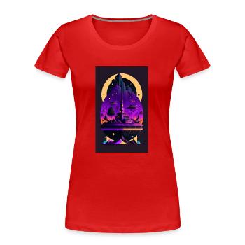ORIGINAL ART - T-shirt bio Premium Femme - rouge - Devant - Mia (176cm)