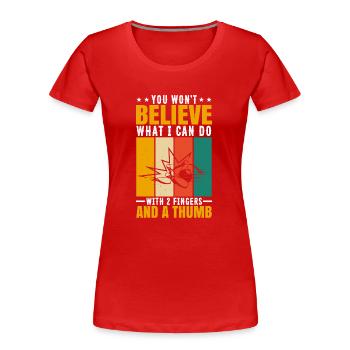 Bowling - Frauen Premium Bio T-Shirt - Rot - Vorne - Mia (176cm)