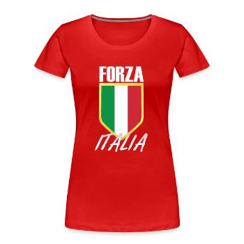 Forza Italia Italien Wappen - Frauen Premium Bio T-Shirt - Rot - Vorne - Mia (176cm)