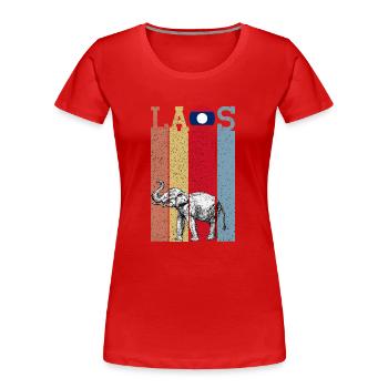 Laos Lao Laotian Flag Elephant Lao I Cadeau - T-shirt bio Premium Femme - rouge - Devant - Mia (176cm)