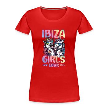 Ibiza Girls Tour Unicorn Party Holidays - Women's Premium Organic T-Shirt - red - Front - Mia (176cm)