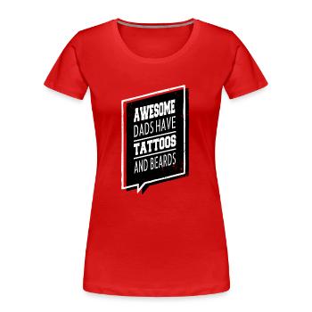 beard products funny stylish beards - Frauen Premium Bio T-Shirt - Rot - Vorne - Mia (176cm)