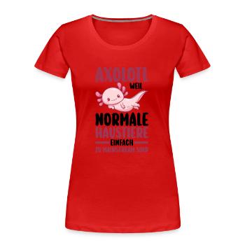 Axolotl - Frauen Premium Bio T-Shirt - Rot - Vorne - Mia (176cm)