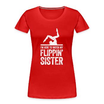 Soutien à sœur Turnerin - T-shirt bio Premium Femme - rouge - Devant - Mia (176cm)