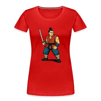 Japon Guerrier Samouraï - T-shirt bio Premium Femme - rouge - Devant - Mia (176cm)